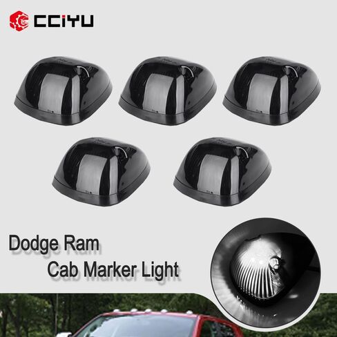 cciyu Smoked Cab Roof Top Marker Running Light w/White 5050 SMD LED Light Bulbs Replacement fit for 94-98 For Dodge For Ram 2500 3500 Black(5 Pcs) in Saudi Arabia
