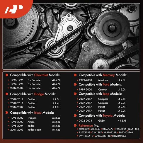 A-Premium Engine Serpentine Drive Belt Compatible with Jeep Compass 2007-2017, Patriot & Chevrolet Corvette & Dodge Caliber & Isuzu Trooper, Amigo, Rodeo & & Toyota GR86 & Mercury & Ford, 80.2 In in Saudi Arabia