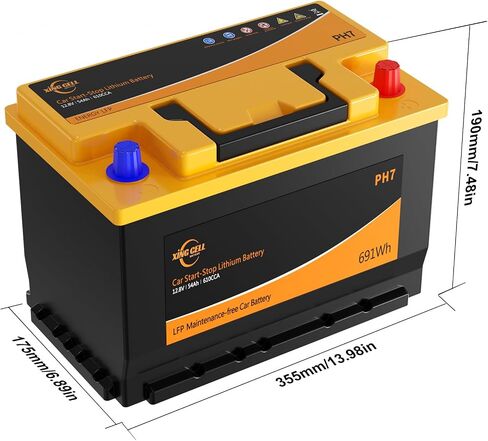 Xingcell PH7 12V Group 94R LifePo4 Lithium-ion Car Battery مع Life Cycle Life و Lightweight Design لاستبدال السيارات وصوت السيارات in Saudi Arabia