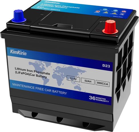 XINGCELL Kim Kirin12.8V 52Ah LiFePO4 Car Battery Group 35/D23 – Lithium Iron Phosphate Deep Cycle Battery with 800CCA High Cranking Power for Start-Stop Cars RV Marine Solar in Saudi Arabia