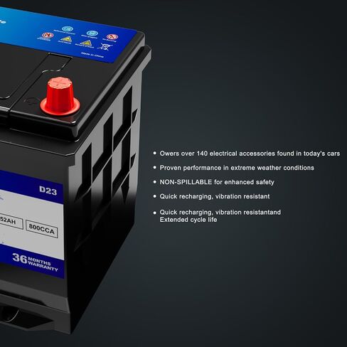 XINGCELL Kim Kirin12.8V 52Ah LiFePO4 Car Battery Group 35/D23 – Lithium Iron Phosphate Deep Cycle Battery with 800CCA High Cranking Power for Start-Stop Cars RV Marine Solar in Saudi Arabia