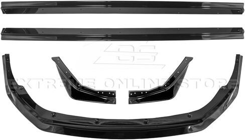 Replacement for 2023-2024 Toyota E210 GR Corolla Models | GR Style Front Bumper Lip Splitter & Side Skirts Rocker Panel Extension Pair & Rear Apron Lip Side Spat (ABS Plastic - Matte Black) in Saudi Arabia