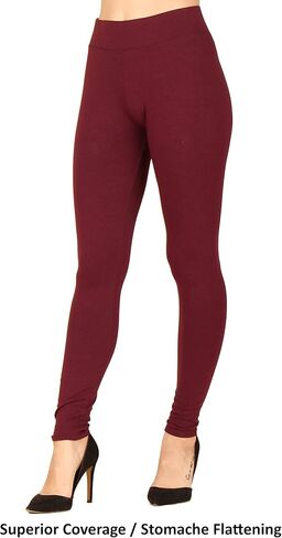 Lildy Women's Wide Waistband Cotton Leggings in Kuwait