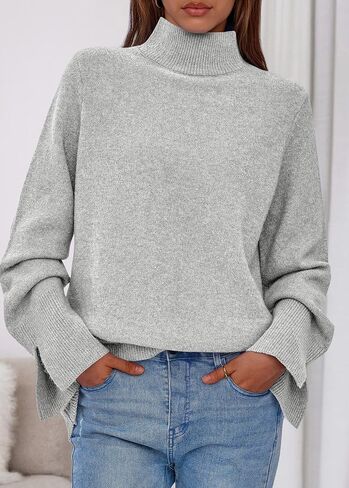 KIRUNDO Fall Sweaters for Women 2025 Turtleneck Ribbed Long Sleeve Casual Loose Knit Pullover Tops Fashion Winter Clothes in Saudi Arabia