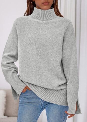 KIRUNDO Fall Sweaters for Women 2025 Turtleneck Ribbed Long Sleeve Casual Loose Knit Pullover Tops Fashion Winter Clothes in Saudi Arabia
