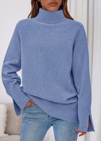 KIRUNDO Fall Sweaters for Women 2025 Turtleneck Ribbed Long Sleeve Casual Loose Knit Pullover Tops Fashion Winter Clothes in Saudi Arabia