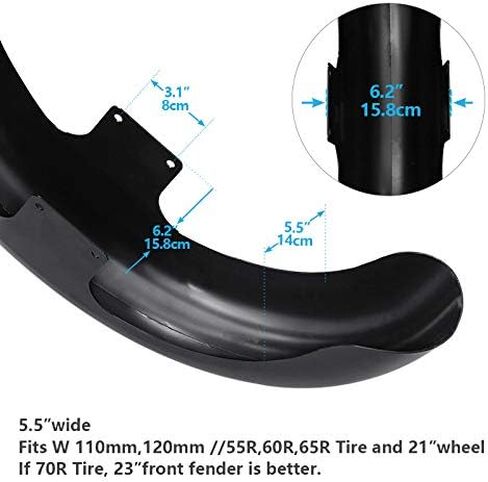 دراجة نارية Fender for Harley ، Slmoto Gloss Black Motorcycle Front Fender 21 "Wheels Wrap Fits for Harley Touring Road Road Glide Electra Glide Glide Glide Custom Baggers in Kuwait