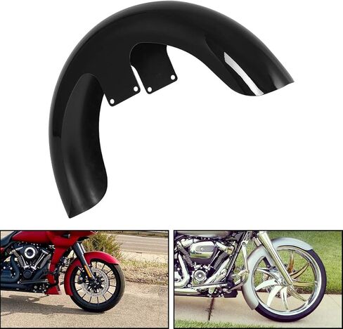 Motorcycle Front Fender for Harley, SLMOTO Gloss Black Motorcycle Front Fender 21" Wheels Wrap fits for Harley Touring Road King Road Glide Electra Glide Street Glide Custom Baggers in Kuwait