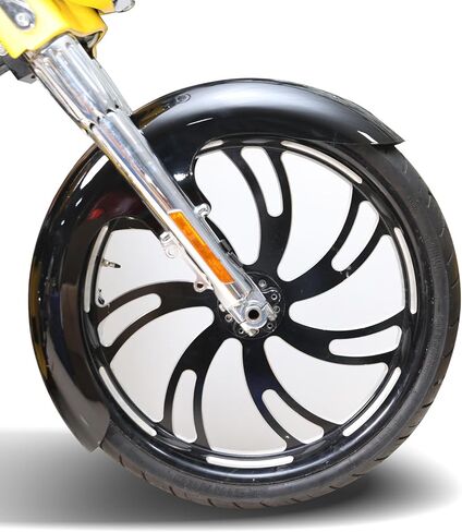 دراجة نارية Fender for Harley ، Slmoto Gloss Black Motorcycle Front Fender 21 "Wheels Wrap Fits for Harley Touring Road Road Glide Electra Glide Glide Glide Custom Baggers in Kuwait
