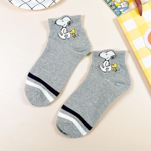 Peanuts Character Socks Collection, 5 Pairs, Snoopy and Friends Design, White and Multi-Color in Saudi Arabia