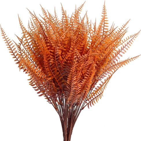 12pcs Artificial Flowers for Outdoor Fake Ferns Artificial Boston Fern Plant Artificial Ferns for Outdoor UV Resistant Plastic Plants (Green) in Saudi Arabia