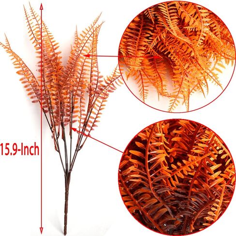 12pcs Artificial Flowers for Outdoor Fake Ferns Artificial Boston Fern Plant Artificial Ferns for Outdoor UV Resistant Plastic Plants (Green) in Saudi Arabia