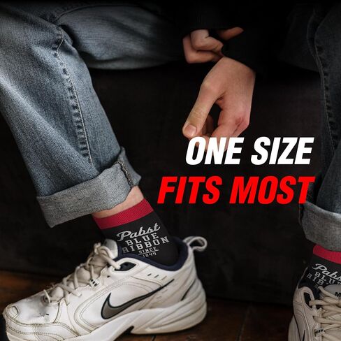 Pabst Blue Ribbon Socks Funny Socks - جوارب بيرة للجنسين لمحبي PBR ، الجوارب السخيفة الممتعة ، الجوارب الجزأة الرائعة ، جوارب طاقم مريحة in Saudi Arabia