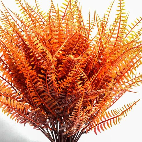 12pcs Artificial Flowers for Outdoor Fake Ferns Artificial Boston Fern Plant Artificial Ferns for Outdoor UV Resistant Plastic Plants (Green) in Saudi Arabia