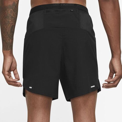 Nike Dri-FIT Stride Men's 7" Brief-Lined Running Shorts (as1, Alpha, x_l, Regular, Regular, Black/Black, X-Large, Regular Fit) in Saudi Arabia