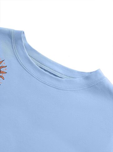Remidoo Women's Casual Oversized T Shirt Short Sleeve Graphic Tee Letter Sun Moon Shirts in Saudi Arabia