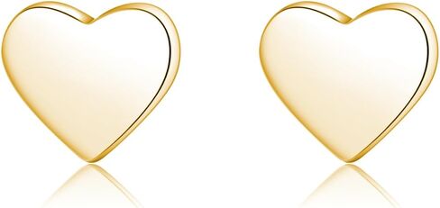 Reffeer Solid 925 Sterling Silver Small Heart Stud Earrings for Women Teen Girls Love Heart Earrings Post Stud Earrings Hypoallergenic in Saudi Arabia