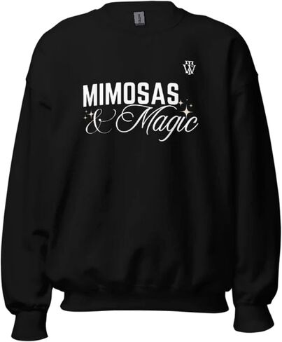 Mimosas & Magic Sweatshirt Unisex crewneck aesthetic clothes, casual and stylish – Black in Saudi Arabia