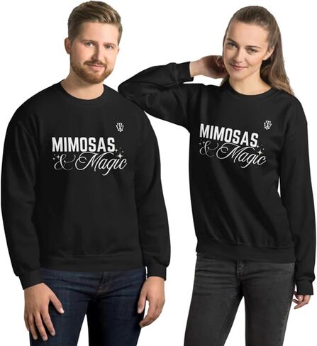Mimosas & Magic Sweatshirt Unisex crewneck aesthetic clothes, casual and stylish – Black in Saudi Arabia