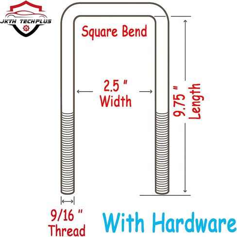 3" Wide Leaf Spring Axle Square U-Bolts 8.75" Long 9/16" Diameter for 1973-2005 F-Super Duty F100 F150 F250 F350 F450 F-59 Excursion Super Duty 4x4 929-749 in Kuwait