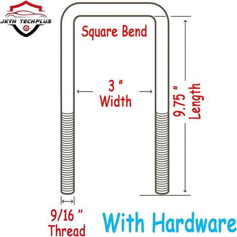 3" Wide Leaf Spring Axle Square U-Bolts 8.75" Long 9/16" Diameter for 1973-2005 F-Super Duty F100 F150 F250 F350 F450 F-59 Excursion Super Duty 4x4 929-749 in Kuwait