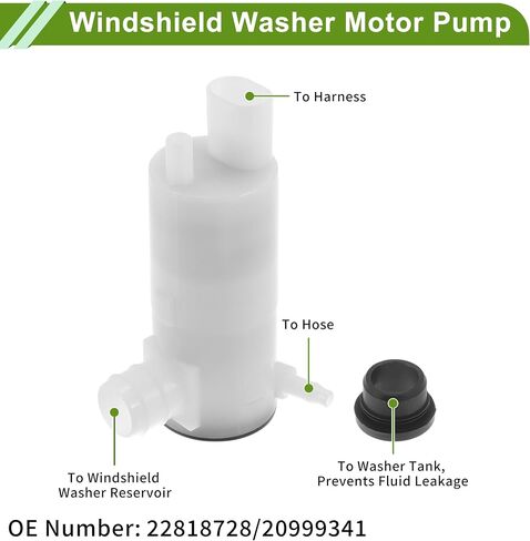 ACROPIX Windshield Washer Pump W/Grommet for Cadillac Escalade 2007-2010 Front Washer Fluid Pump Windshield Wiper Pump No.22818728 Black,White 1 Set in Saudi Arabia
