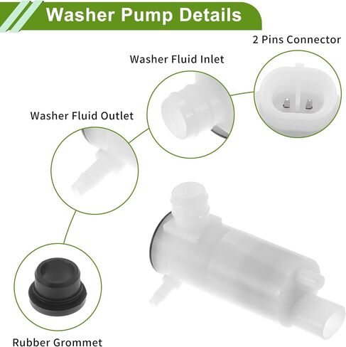 ACROPIX Windshield Washer Pump W/Grommet for Cadillac Escalade 2007-2010 Front Washer Fluid Pump Windshield Wiper Pump No.22818728 Black,White 1 Set in Saudi Arabia