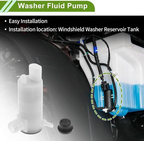 ACROPIX Windshield Washer Pump W/Grommet for Cadillac Escalade 2007-2010 Front Washer Fluid Pump Windshield Wiper Pump No.22818728 Black,White 1 Set in Saudi Arabia
