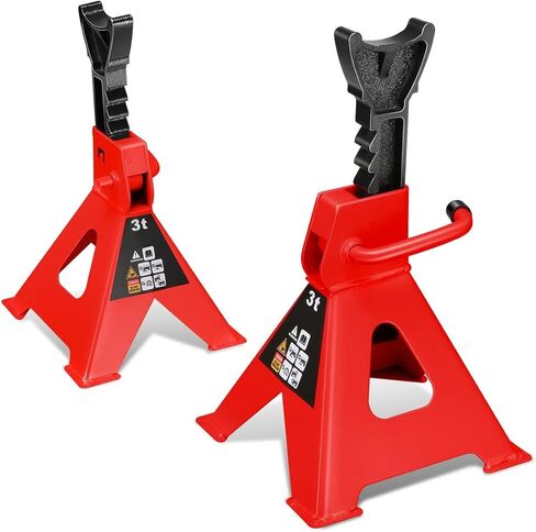 Auto Dynasty 2 pcs Jack Stands Low Profile Garage Steel Lifting Car Stand Service Lift Floor Jack Stand, 2 Ton (4400 lbs), Lifting Range 11" to 17", for SUV, Car and Truck, Blue in Saudi Arabia