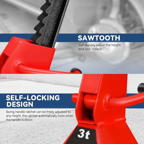 Auto Dynasty 2 pcs Jack Stands Low Profile Garage Steel Lifting Car Stand Service Lift Floor Jack Stand, 2 Ton (4400 lbs), Lifting Range 11" to 17", for SUV, Car and Truck, Blue in Saudi Arabia