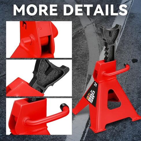 Auto Dynasty 2 pcs Jack Stands Low Profile Garage Steel Lifting Car Stand Service Lift Floor Jack Stand, 2 Ton (4400 lbs), Lifting Range 11" to 17", for SUV, Car and Truck, Blue in Saudi Arabia