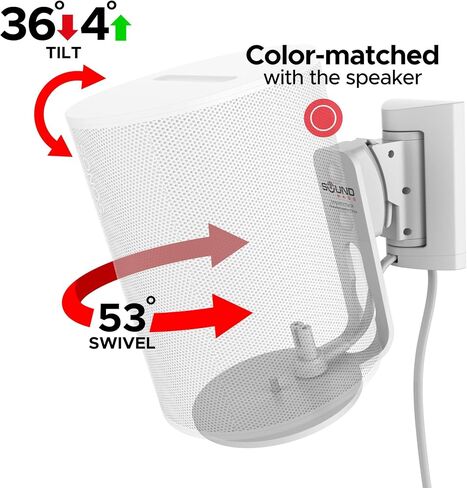 Sound Bass ERA100 Wall Mount Bracket, Tilt and Swivel, White, Twin (2pcs) in Saudi Arabia