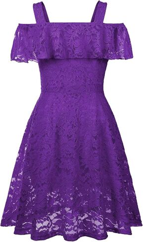 Girls Floral Lace Dress Easter Bridesmaid Vintage Formal Cocktail Party Swallowtail Swing Dresses 7-14 Years in Saudi Arabia
