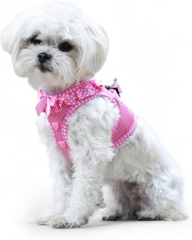 DOGGIE DESIGN American River Choke Free Dog Harness (M, Pink Polka Dot) in Kuwait