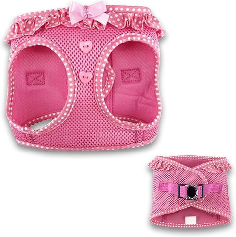 DOGGIE DESIGN American River Choke Free Dog Harness (M, Pink Polka Dot) in Kuwait