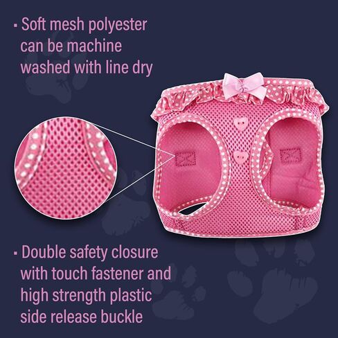DOGGIE DESIGN American River Choke Free Dog Harness (M, Pink Polka Dot) in Kuwait