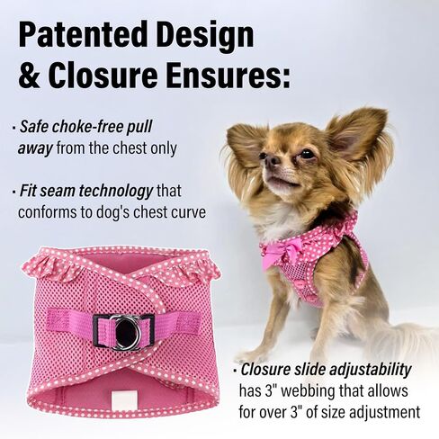 DOGGIE DESIGN American River Choke Free Dog Harness (M, Pink Polka Dot) in Kuwait