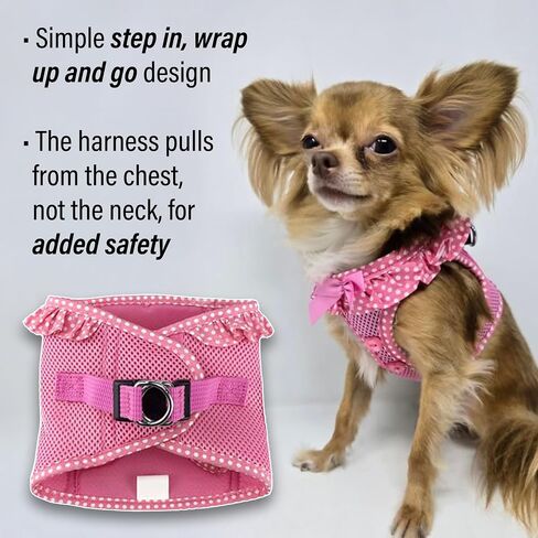 DOGGIE DESIGN American River Choke Free Dog Harness (M, Pink Polka Dot) in Kuwait