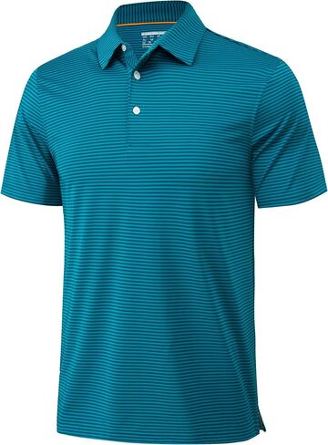 MAGCOMSEN Men's Polo Shirts Short Sleeve Striped Golf Polos Dry Fit Casual Performance Collared Shirt in Saudi Arabia