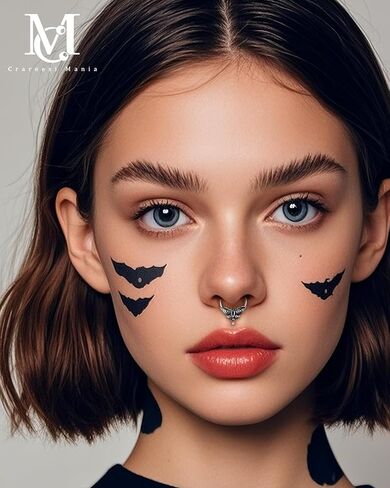cm crareesi mania moth septum ring 16g spertm septum recing Jewelry 316L Surgical Steel Daith Action Segment Septum Rings Halloween for Women Men in Saudi Arabia