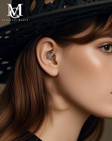 cm crareesi mania moth septum ring 16g spertm septum recing Jewelry 316L Surgical Steel Daith Action Segment Septum Rings Halloween for Women Men in Saudi Arabia
