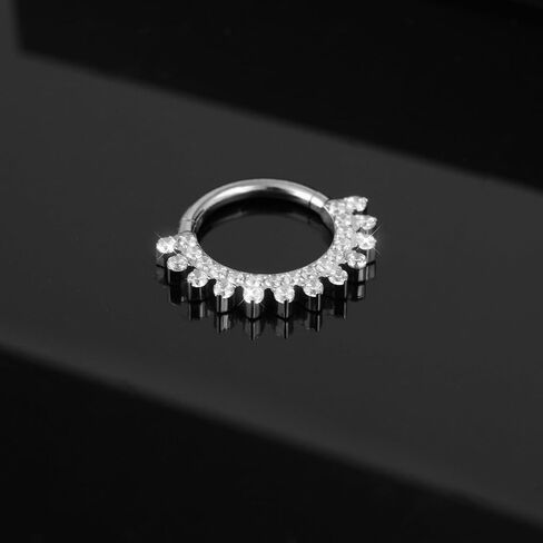 16G G23 Titanium Septum Rings: CZ Nose Ring Hoops, Helix Cartilage Clicker Hoop Earrings, Rook Daith Tragus Piercing Rings for Women Men in Kuwait