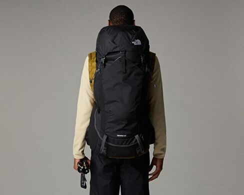 حقيبة ظهر THE NORTH FACE Terra 65 L، حقيبة ظهر، لون زيتوني الغابة/لون رمادي داكن جديد، NPF، كبير/كبير جدًا in Kuwait