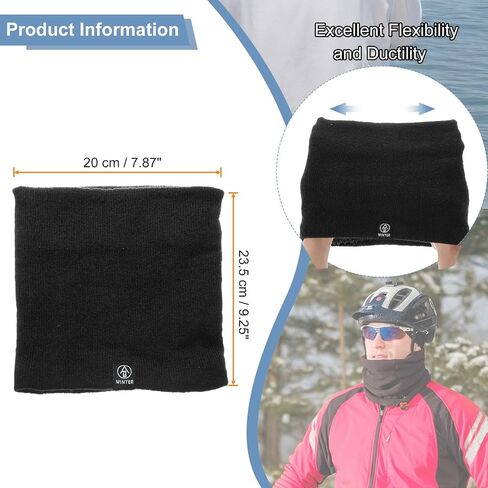 Harfington 2pcs الرقبة دافئ الشتاء الشتاء العنق اليسار Gaiter شتاء الوجه قناع القطن الشتاء الصوف الرقبة الوشاح الرياح للرجال للنساء التزلج في الهواء الطلق ، الأسود in Saudi Arabia
