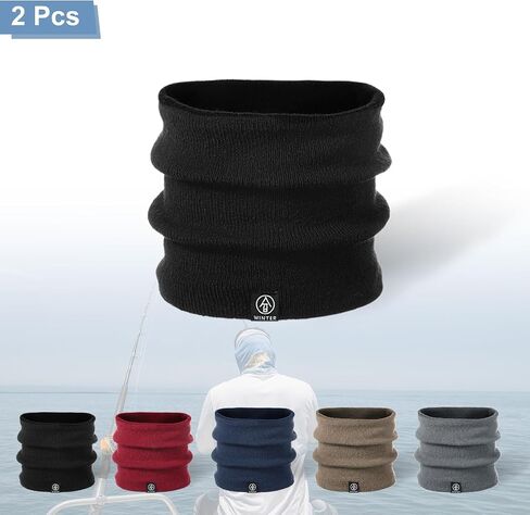 Harfington 2pcs الرقبة دافئ الشتاء الشتاء العنق اليسار Gaiter شتاء الوجه قناع القطن الشتاء الصوف الرقبة الوشاح الرياح للرجال للنساء التزلج في الهواء الطلق ، الأسود in Saudi Arabia