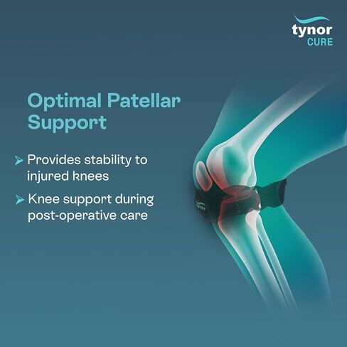 TYNOR Dual Patellar Support for Knee with Dual Gel Pad, Patella Tendon Knee Strap Adjustable Band with Dual Hook Loop Closure for Men & Women, Tennis, Basketball, Running, Tendonitis (One Size, Black) in Saudi Arabia