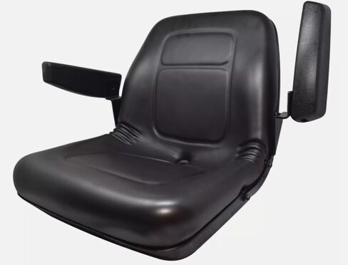 Universal Lawn Mower Seat with Armrests; Zero Turn Mower Seat; 18.9"" H; Black; multiple bolt-hole configurations; Compatible with Bobcat, Dixie, Snapper, Toro, Exmark, Bad Boy; SU-143001BK in Saudi Arabia