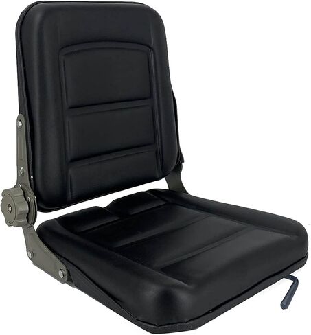 Universal Forklift Seat for Garden Lawn Mower, Komatsu Style Folding Seat Suspension Seat with Adjustable Backrest Slidable Track for Mini Digger Forklift Excavator & Skid Loader, Black in Kuwait