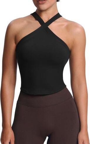 Aoxjox Women's Workout Cross-Neck Sport Bras Fitness Elanor Bra Yoga Crop Tank in Saudi Arabia