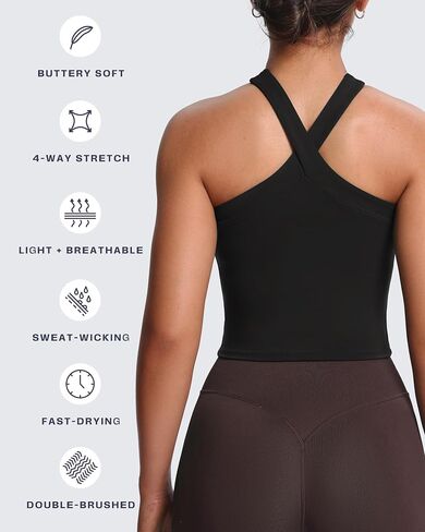 Aoxjox Women's Workout Cross-Neck Sport Bras Fitness Elanor Bra Yoga Crop Tank in Saudi Arabia